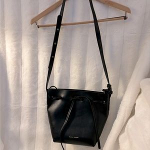 Mansur Gavriel black leather mini Bucket bag, excellent pre-loved condition.
